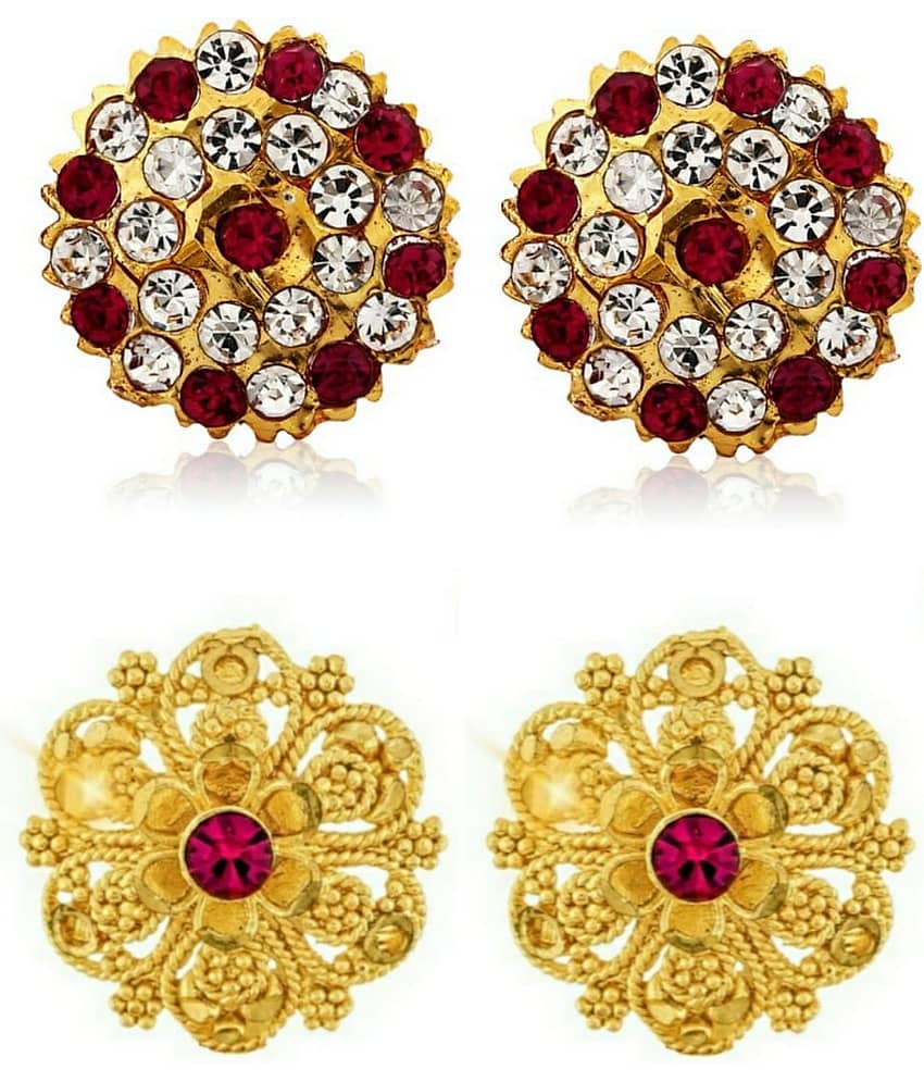 Vighnaharta Traditional South Culture Alloy Gold Plated Stud Earring Combo set ( Pack of- 2 Pair Earrings) - Earrings | Buy online on ZillyBuy
