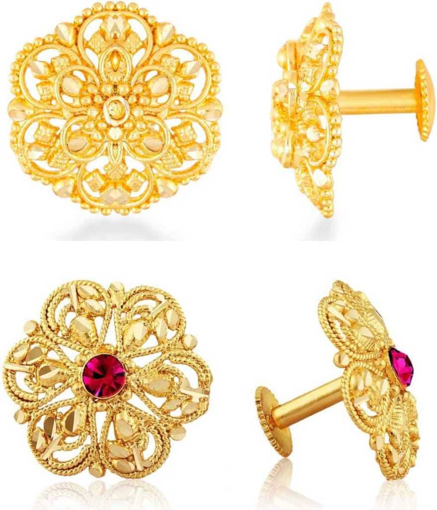 Vighnaharta Traditional South Culture Alloy Gold Plated Stud Earring Combo set - Earrings | Buy online on ZillyBuy