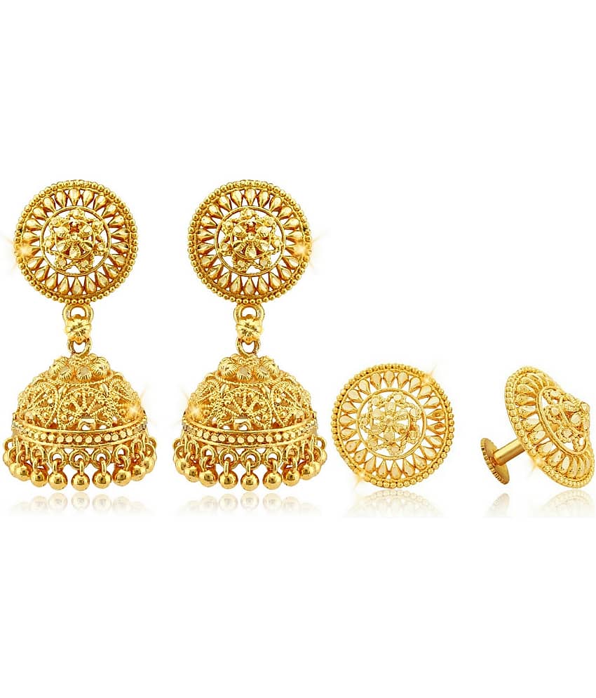 Vighnaharta Traditional South Screw Back Alloy Gold Plated Jhumki and Stud Earring Combo set for Women and Girls - Earrings | Buy online on ZillyBuy