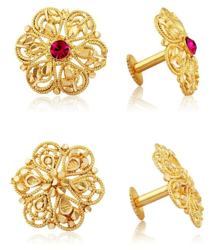     			Vighnaharta Traditional South Trend Alloy 1gm Gold Plated Earring Combo set.