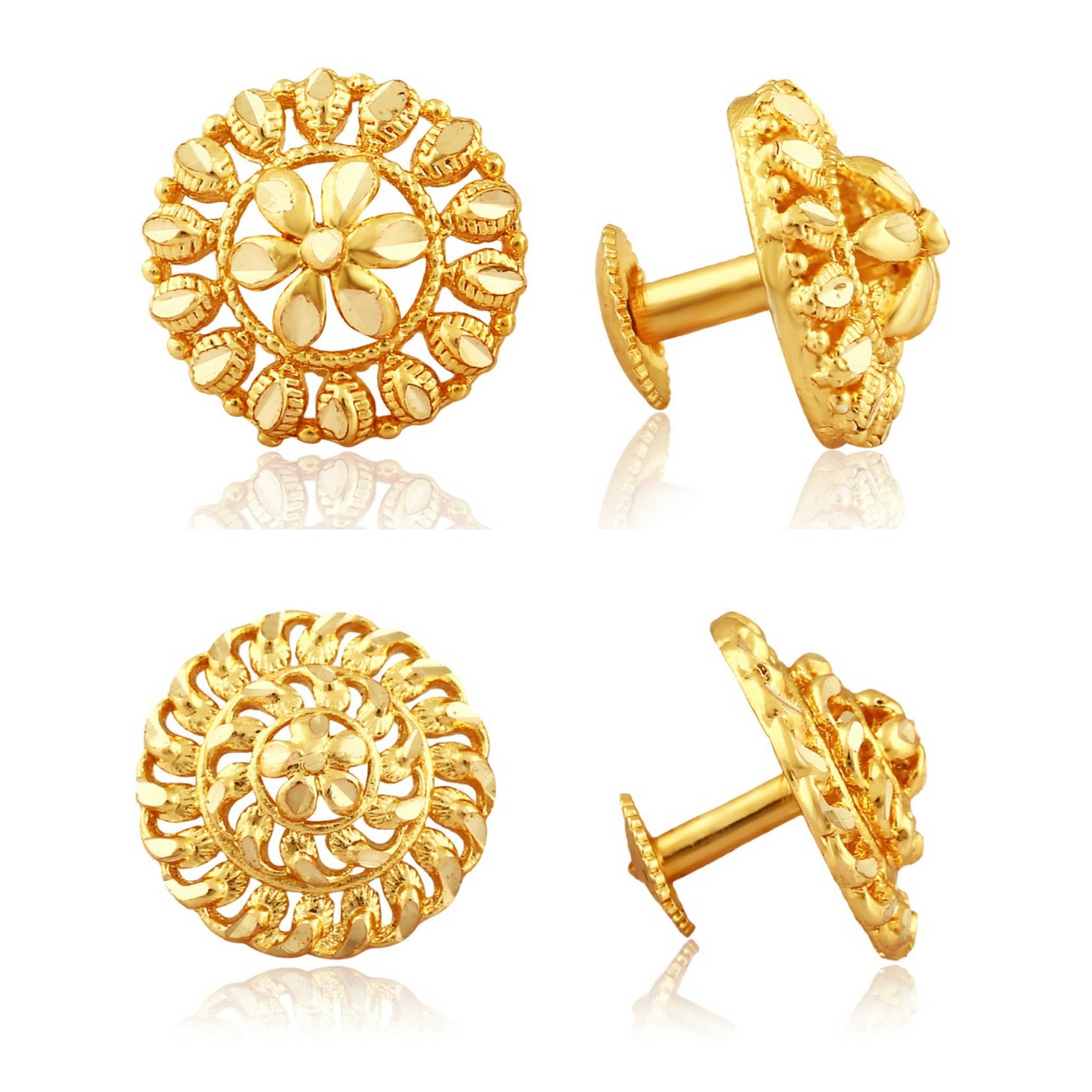 Vighnaharta Traditional South Trend Alloy 1gm Gold Plated Earring Combo set. - Earrings | Buy online on ZillyBuy