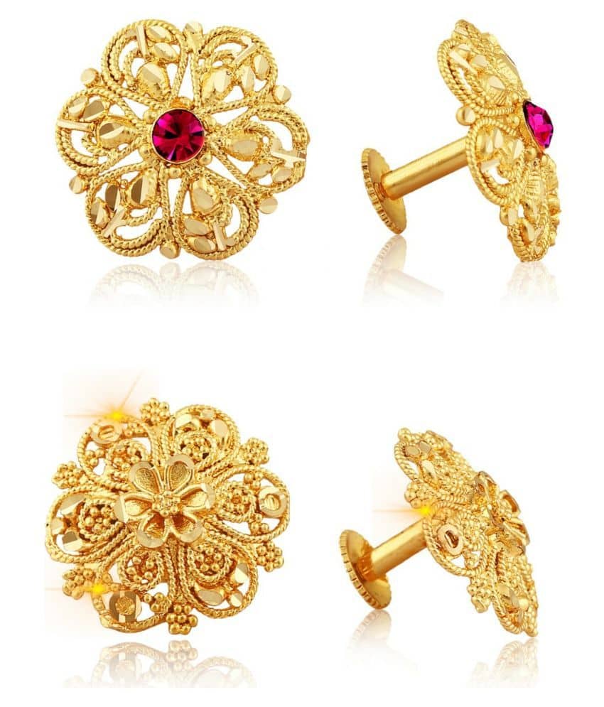 Vighnaharta Traditional South Trend Alloy 1gm Gold Plated Earring Combo set. - Earrings | Buy online on ZillyBuy