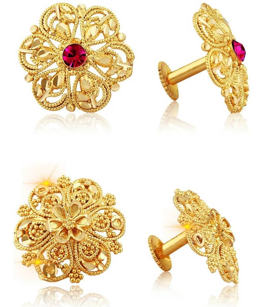 Vighnaharta Traditional South Trend Alloy 1gm Gold Plated Earring Combo set. - Earrings | Buy online on ZillyBuy