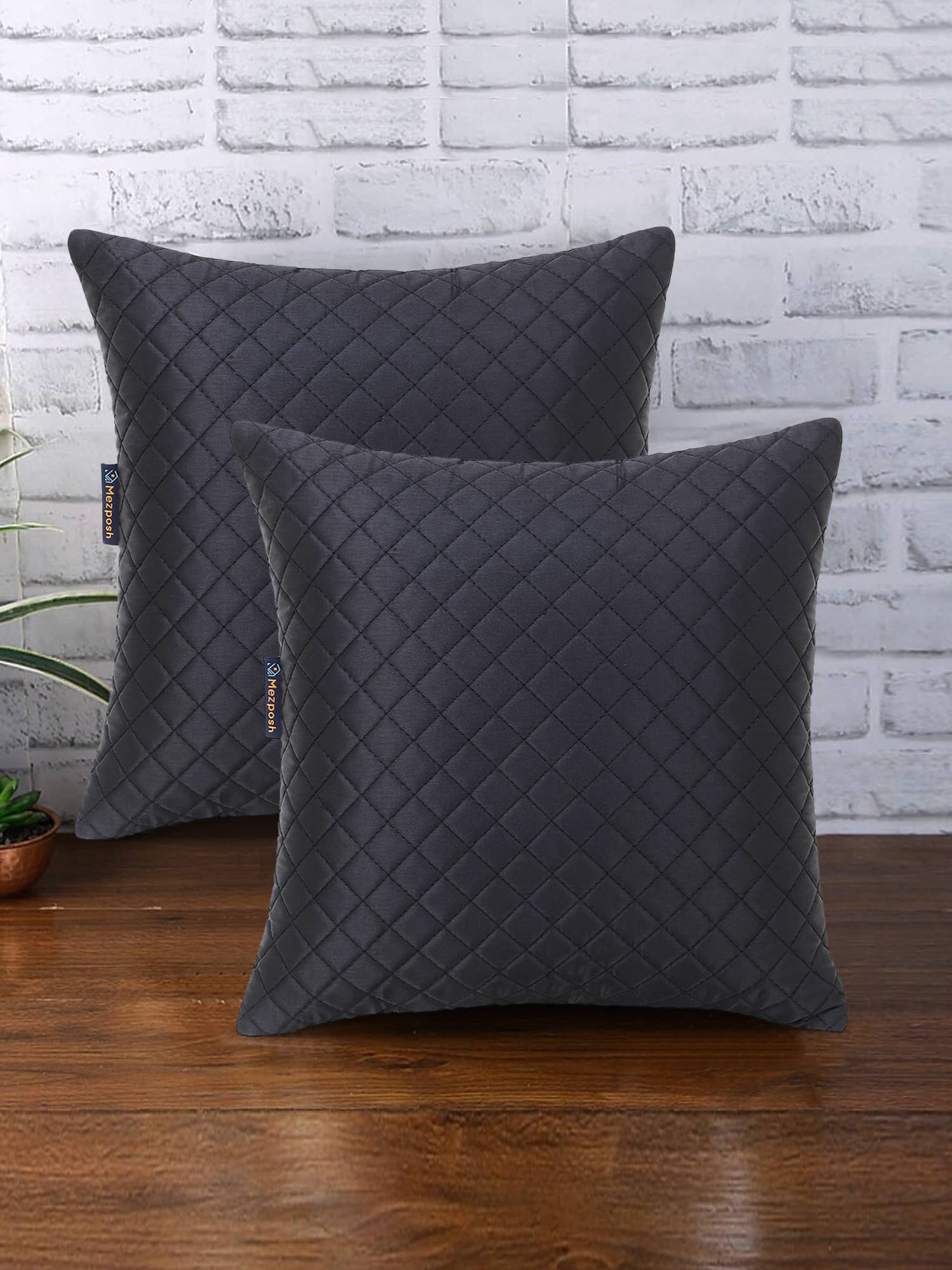 mezposh Combos Satin Cushion Covers 40X40 cm (16X16)