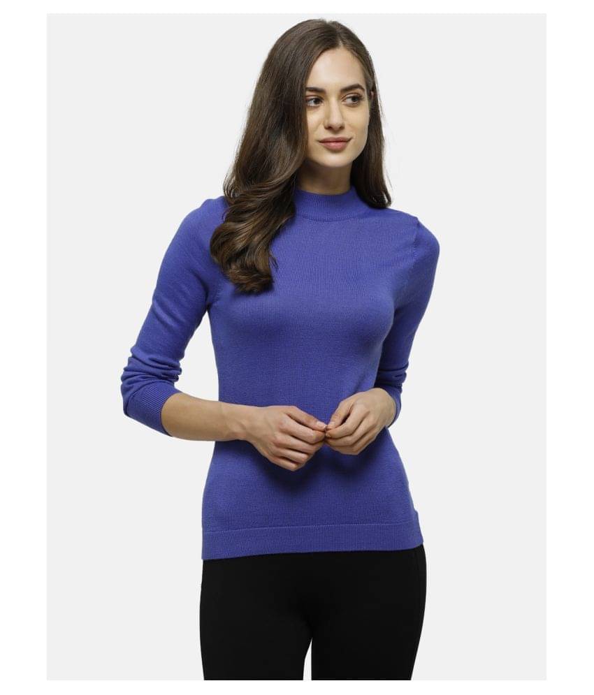98 Degree North Women Cotton High Neck Pullover ( Purple )     			98 Degree North Women Cotton High Neck Pullover ( Purple )