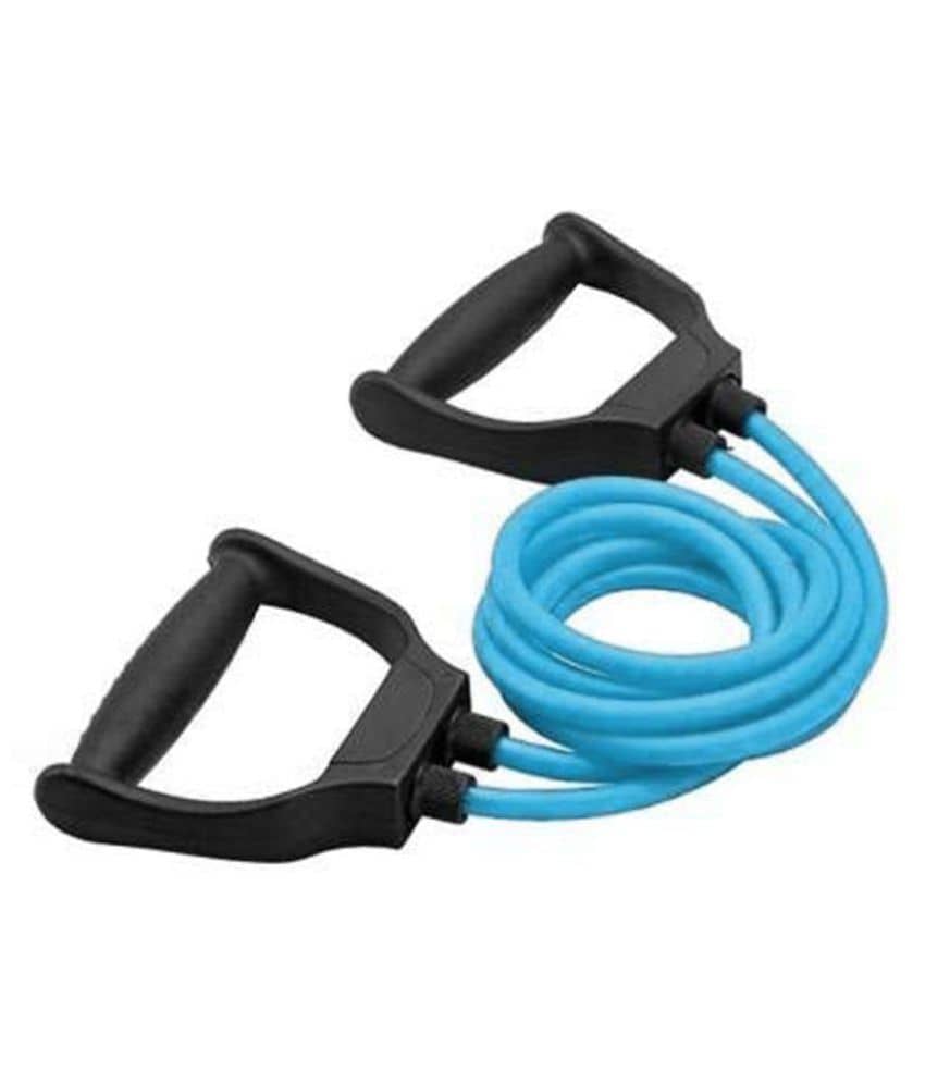 Double Toning Resistance Tube Heavy Quality Exercise Band for Stretching, Full Body Workout, Home Gym and Toning with Bag for Men and Women(BLUE) - Sports and Fitness Equipment | Buy online on ZillyBuy