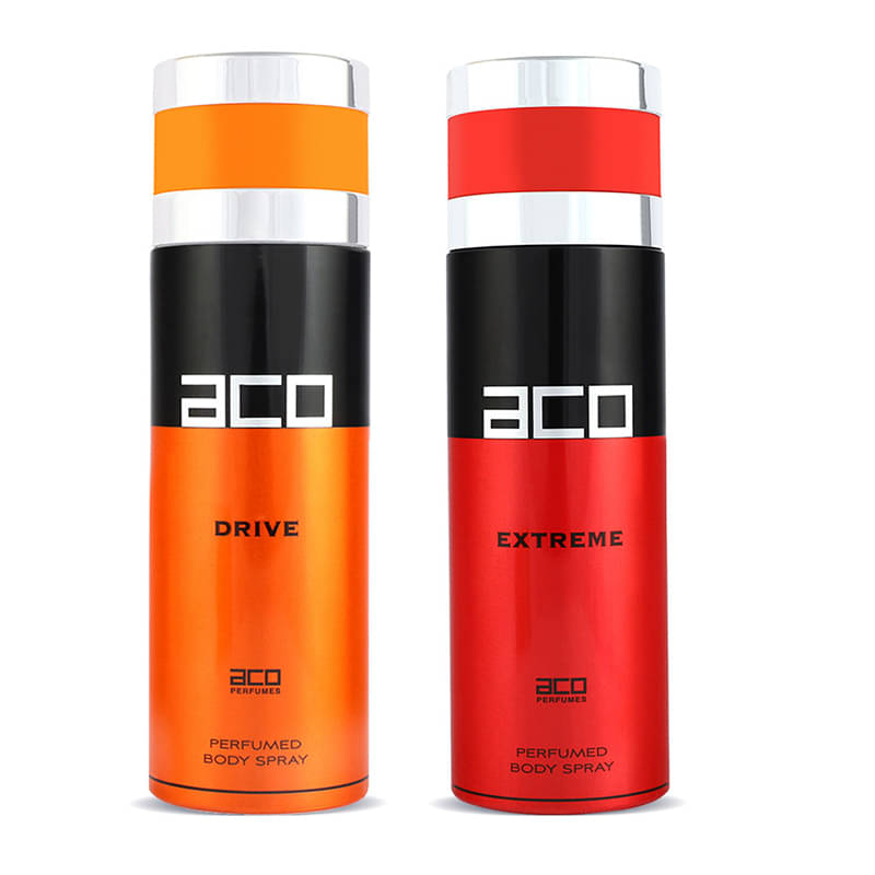    			Aco Set of 2 Deodorant Body Spray, Drive and Extreme For Men, 200ml Each