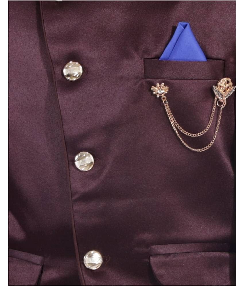 Fourfolds Boys Cotton Blend Blazer ( Pack of 1 , Maroon )