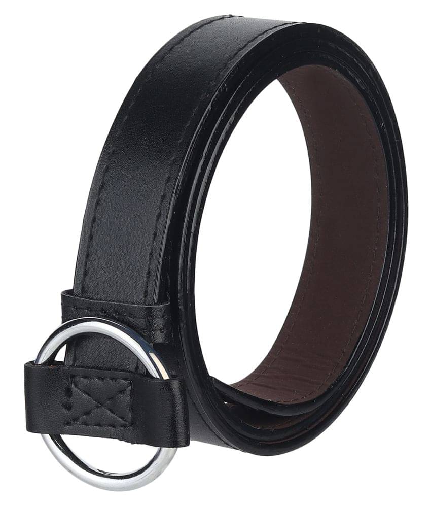     			Loopa Black PU Casual Belt