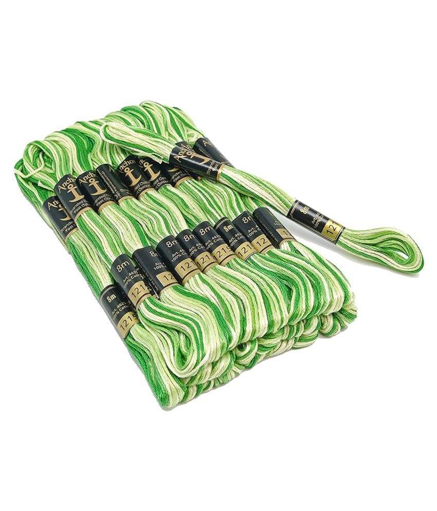    			PRANSUNITA Anchor Stranded Double Shaded- 6 Strand Cross-Stitch Hand Embroidery Stranded Cotton Craft Sewing Floss Thread, Pack of 10 (1215 Anchor)