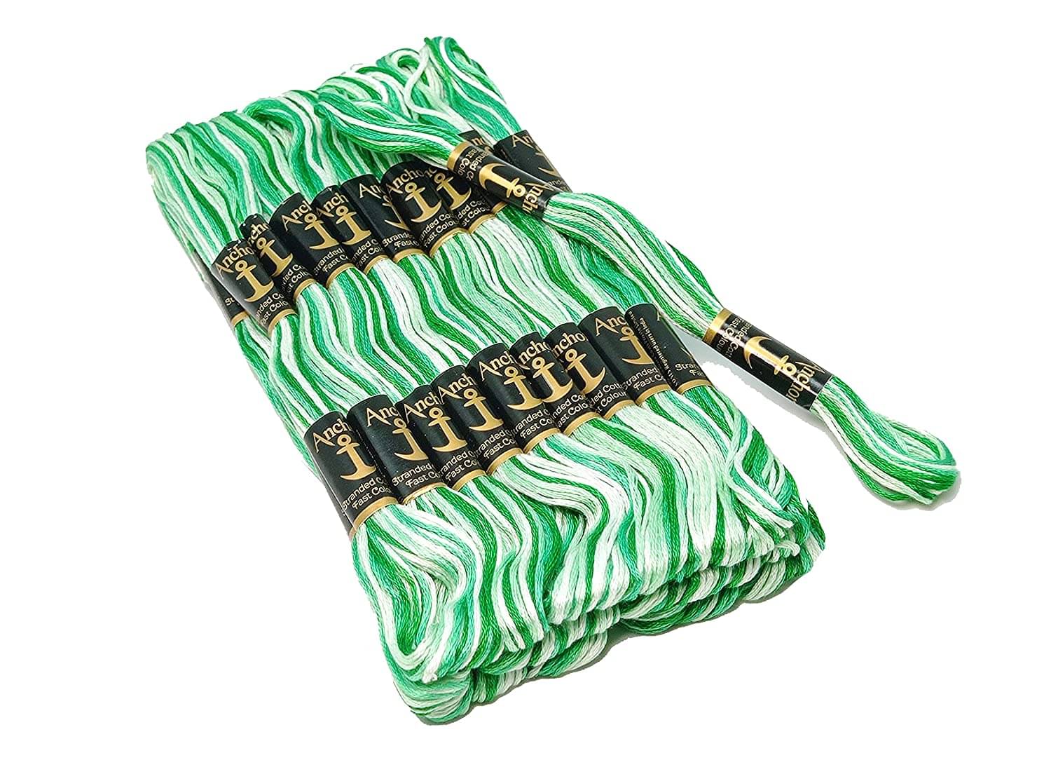     			PRANSUNITA Anchor Stranded Double Shaded - 6 Strand Cross-Stitch Hand Embroidery Stranded Cotton Craft Sewing Floss Thread, Pack of 10 (1213 Anchor)