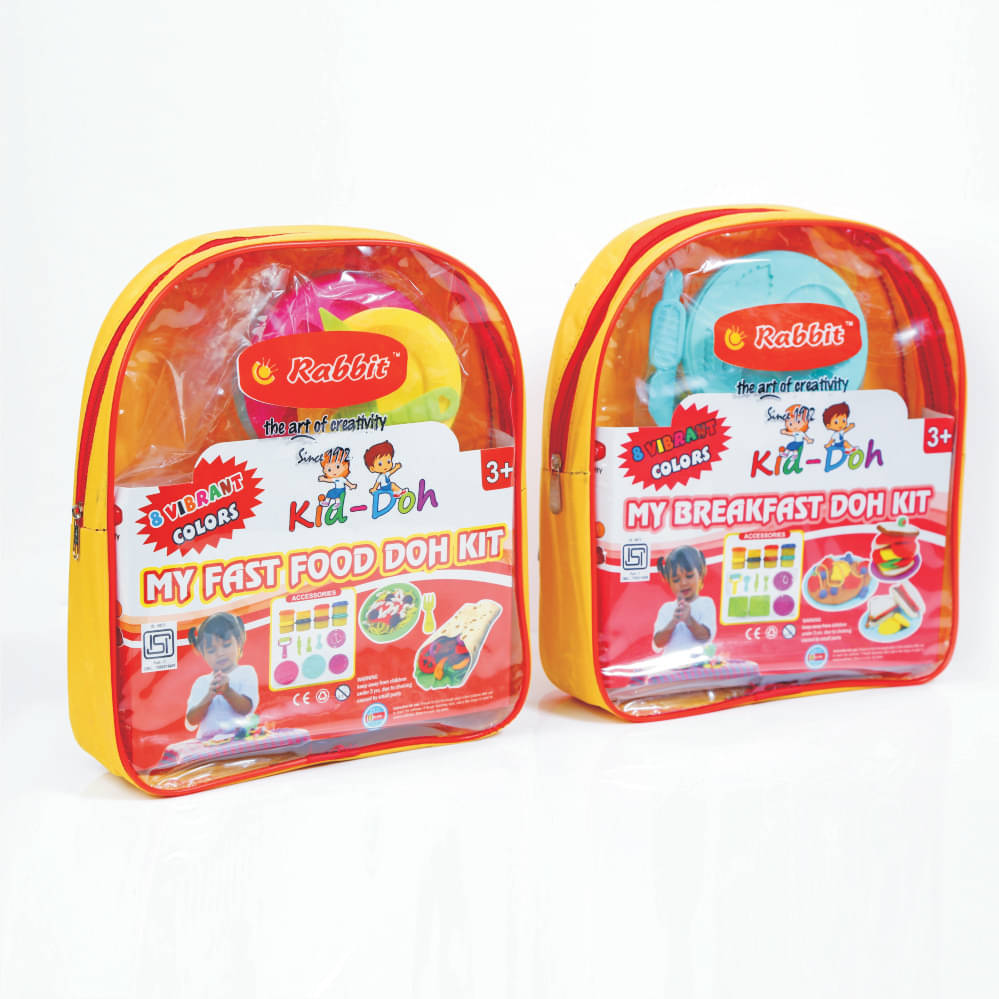     			RABBIT My BREAKFAST+My FAST FOOD Kit Combo Pack of 2 With Moulds For Shapes|Big Dough Kit for kids|Make Your Candy Shop with the help of Factory|Dough Set Play & Learn with Dough|Multicolor|Play Dough Clay set|Play Dough kit for kids with shapes|For Age 3+