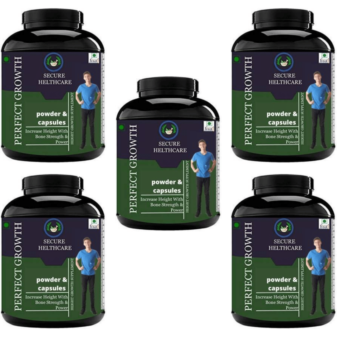 Secure Healthcare Perfect Growth Plain flavor 0.5 kg Powder Pack of 5 Secure Healthcare Perfect Growth Plain flavor 0.5 kg Powder Pack of 5