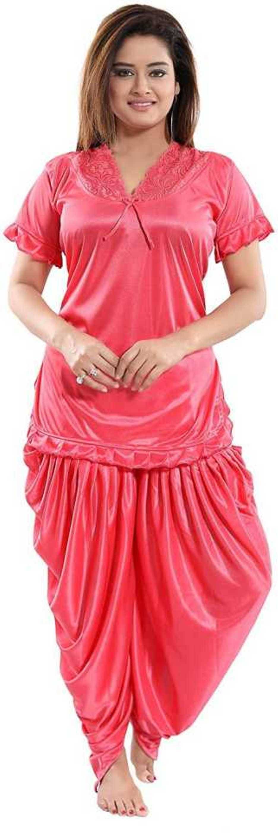 Gangomi Satin Nightsuit Sets - Pink Gangomi Satin Nightsuit Sets - Pink
