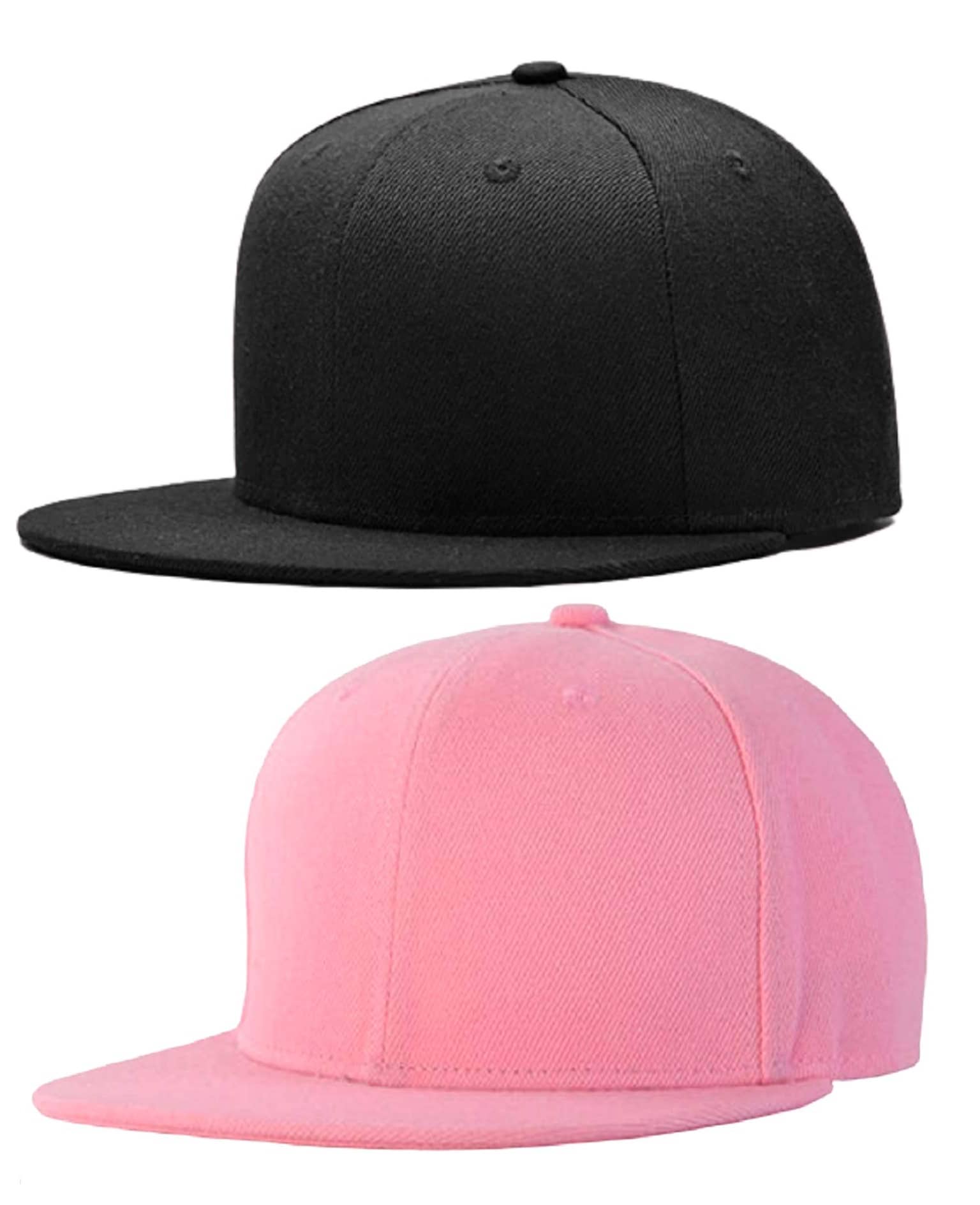 Zacharias Men's & Women's  Cotton Hiphop Cap (Black & Pink ;Free Size)