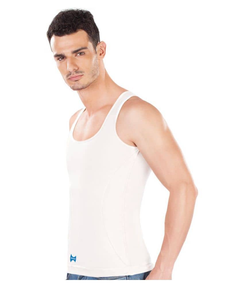 Dermawear Cotton Blend Men's Vest ( White ) - Nightwear & Loungewear | Buy online on ZillyBuy