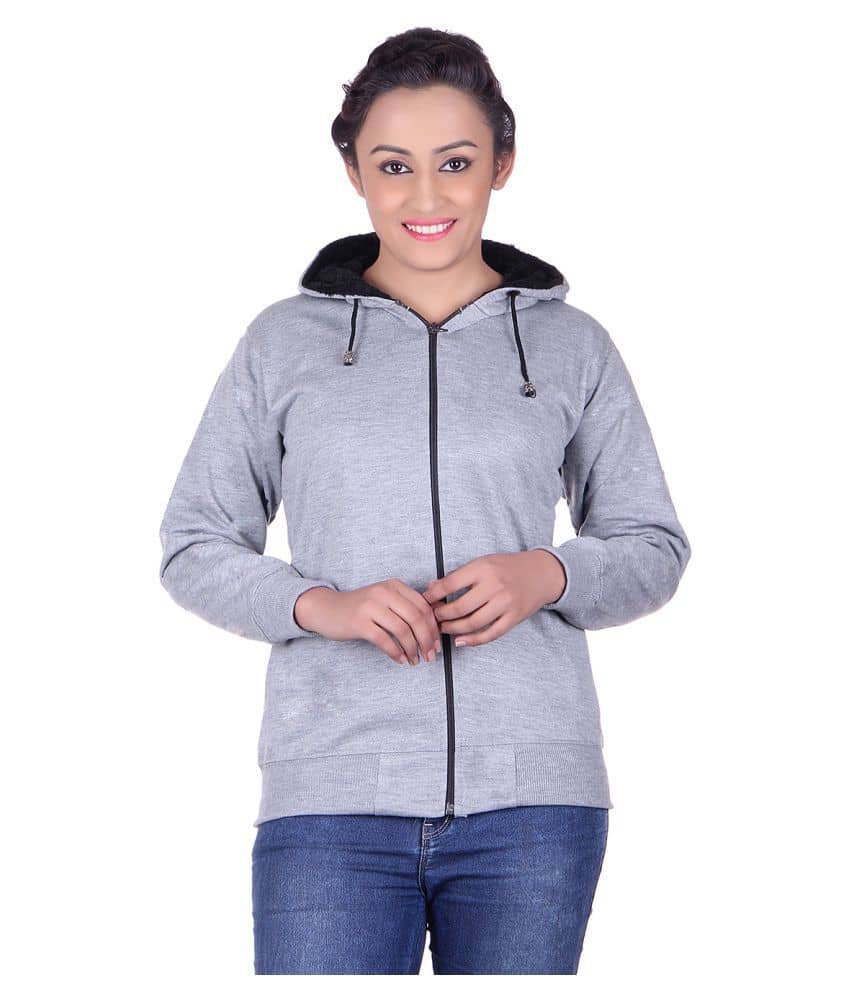 Goodluck Woollen Grey Hooded Sweatshirt