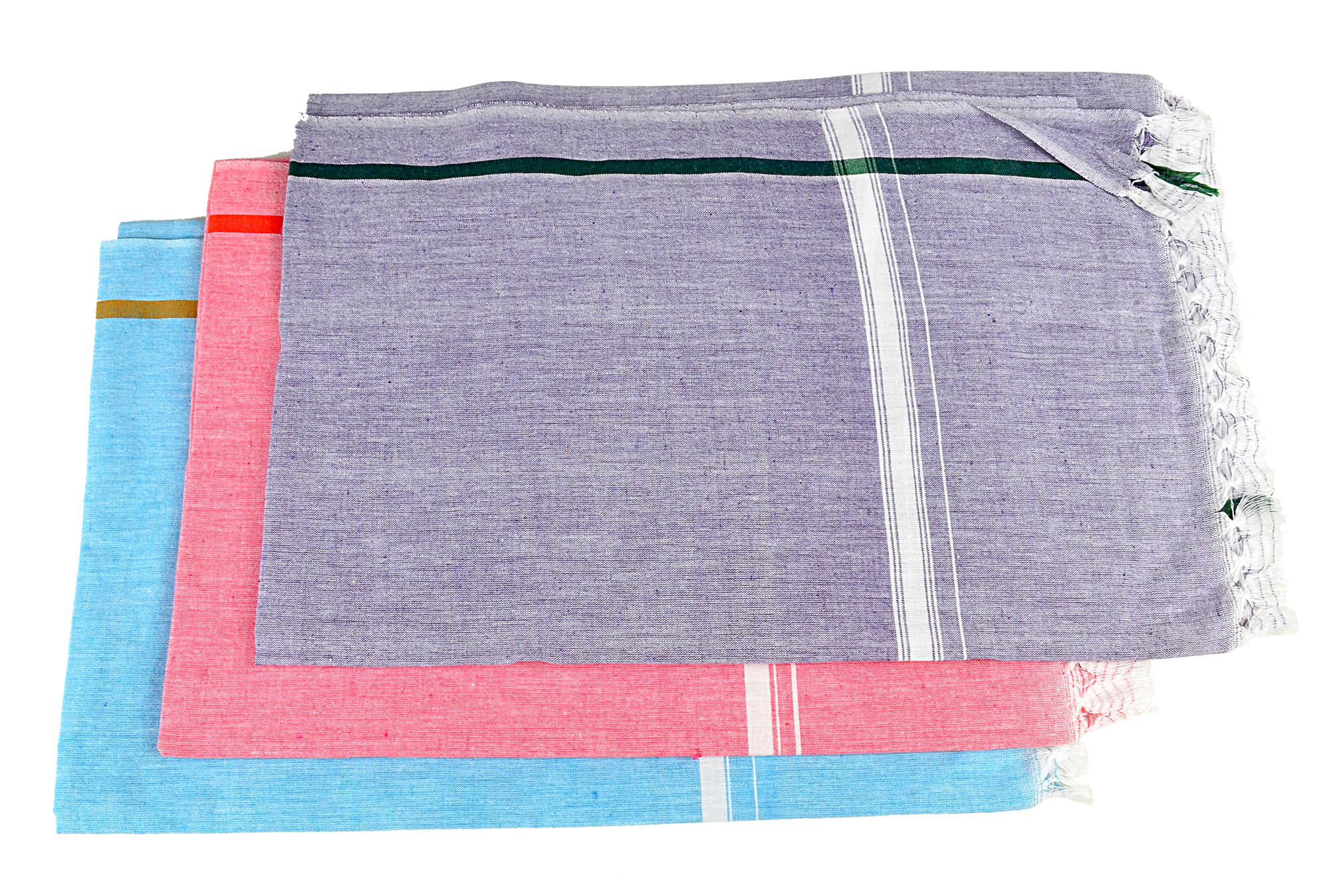     			Sathiyas Set of 3 Non Terry Bath Towel Purple