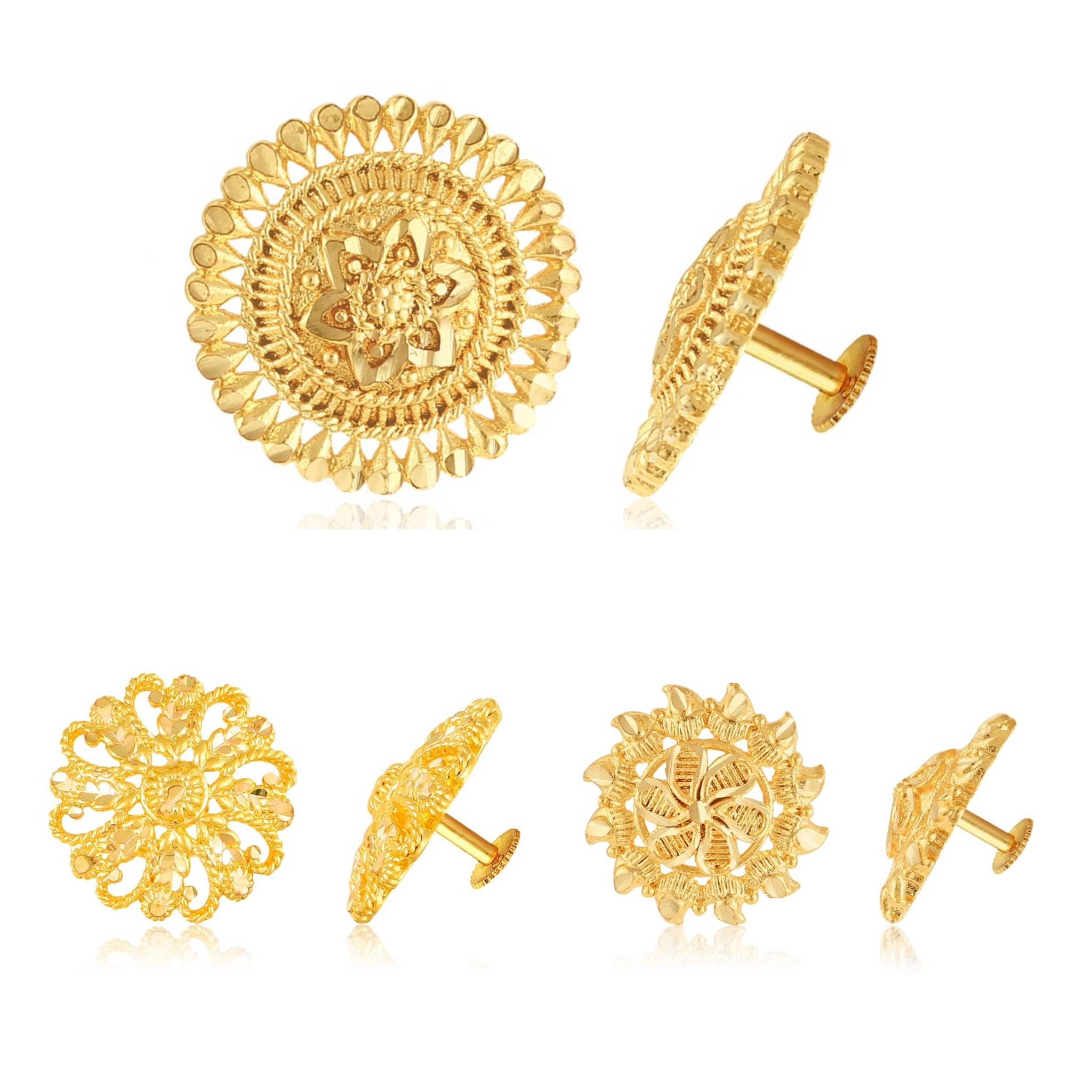     			Vighnaharta Sizzling Graceful Alloy Gold Plated Stud and  Combo set For Women and Girls  Pack of- 3 Pair Earrings VFJ1313-1347-1312ERG