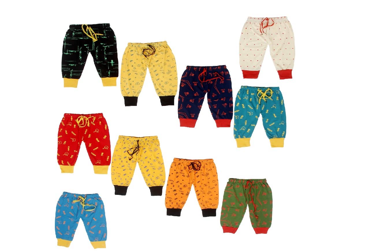 DIAMOND EXPORTER Pack of 10 Baby Boys Hoisery Pyjama ( Multi Color ) - Track Pants | Buy online on ZillyBuy