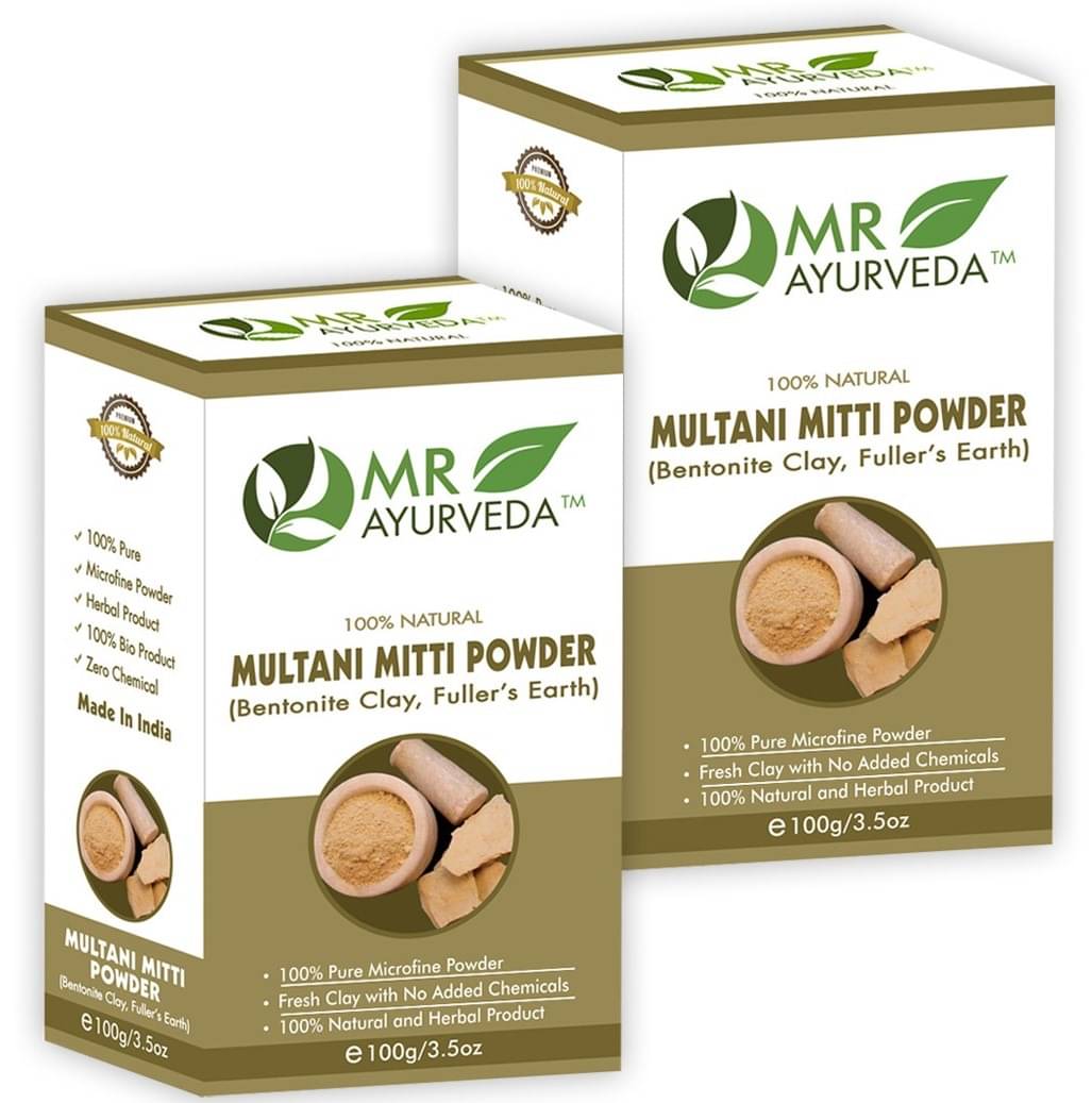 MR Ayurveda 100% Organic Multani Mitti Powder Face Pack Masks 200 gm Pack of 2 MR Ayurveda 100% Organic Multani Mitti Powder Face Pack Masks 200 gm Pack of 2