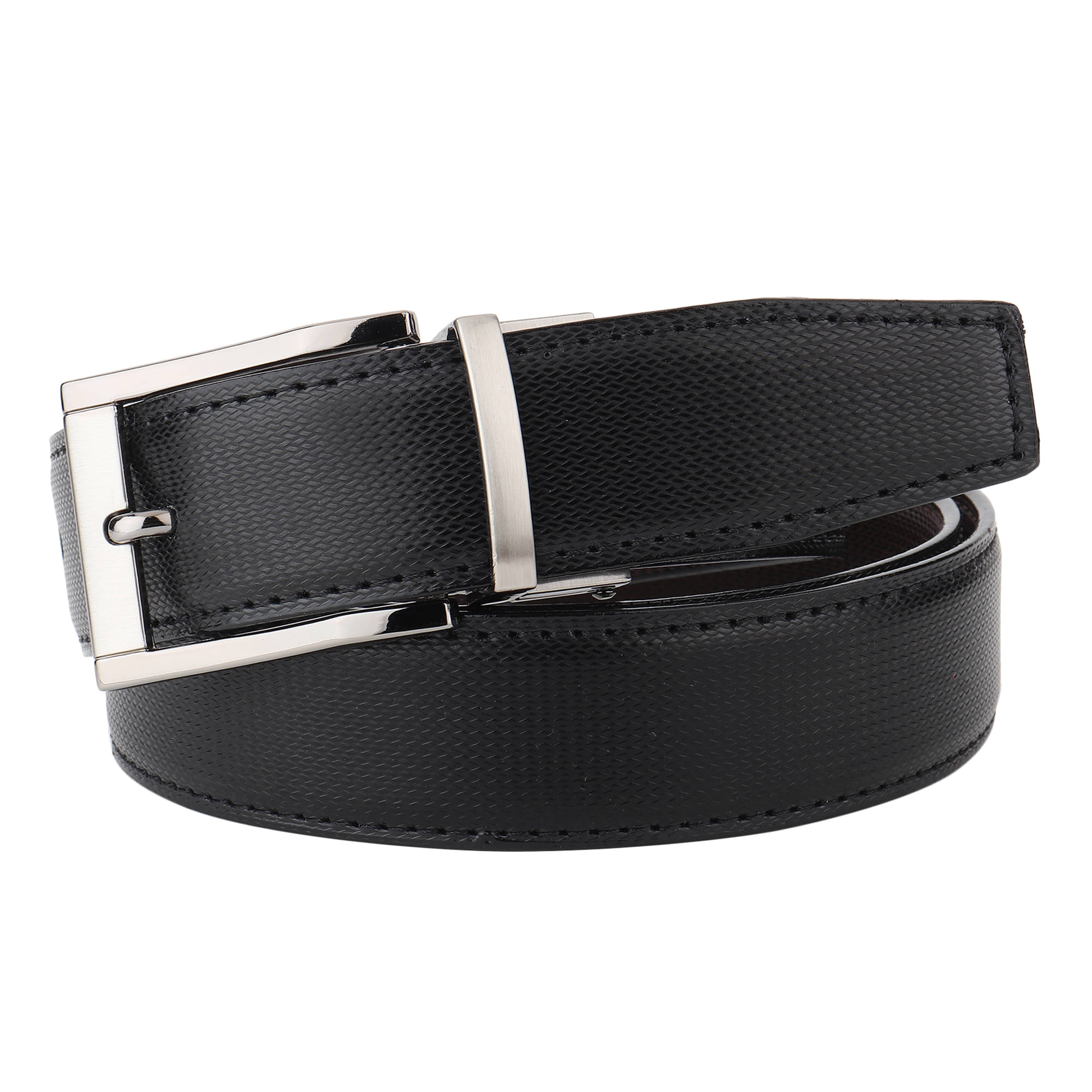 SUNSHOPPING Black PU Formal Belt     			SUNSHOPPING Black PU Formal Belt