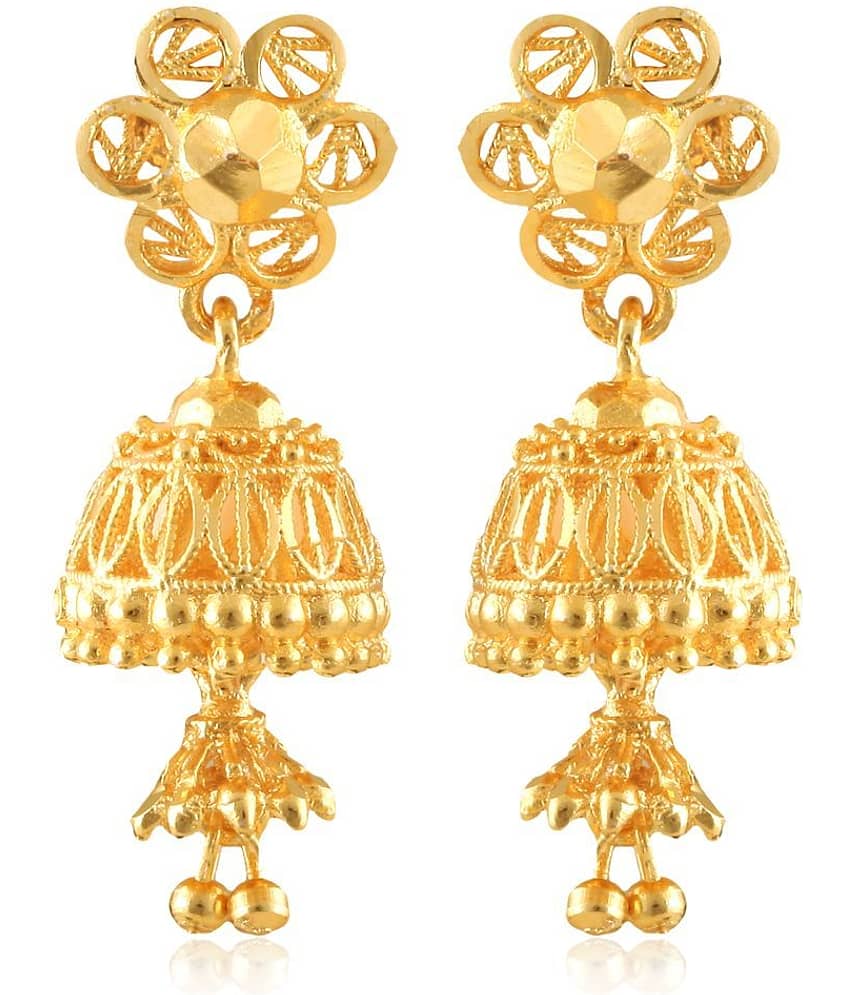 Vighnaharta Allure Beautiful Earrings Diva Fusion Gold Plated Screw back Jhumki earing for Women and Girls {VFJ1375ERG} - Earrings | Buy online on ZillyBuy