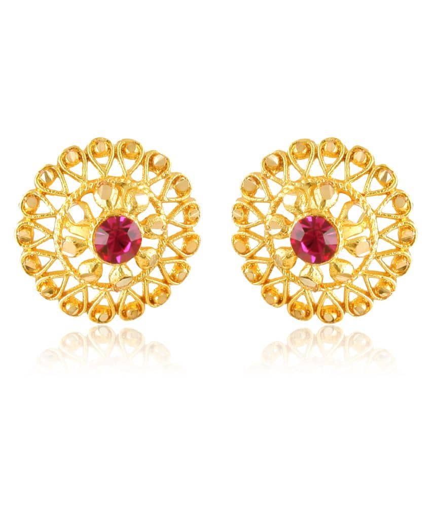 Vighnaharta - Golden Stud Earrings ( Pack of 1 ) - Earrings | Buy online on ZillyBuy