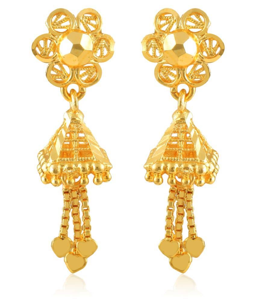 Vighnaharta Allure Beautiful Earrings Shimmering Beautiful Gold Plated Screw back Jhumki earring for Women and Girls  {VFJ1378ERG} - Earrings | Buy online on ZillyBuy
