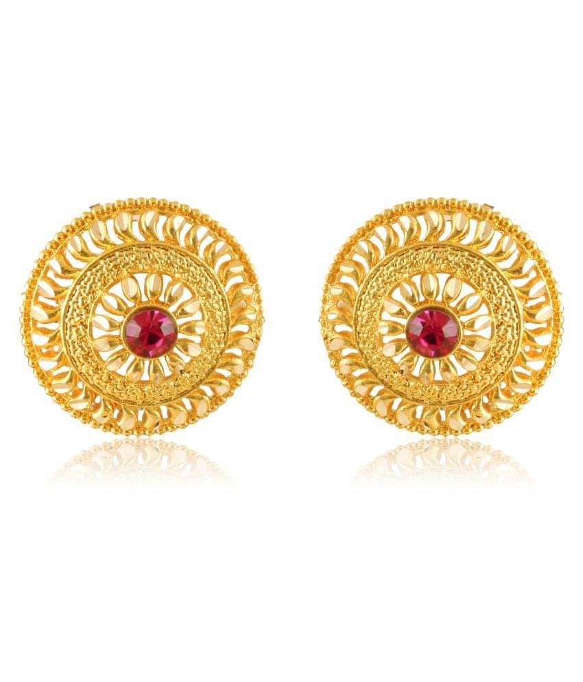     			Vighnaharta Elegant Twinkling Beautiful Gold Plated Screw back Jumbo Studs Earring for Women and Girls  {VFJ1398ERG}