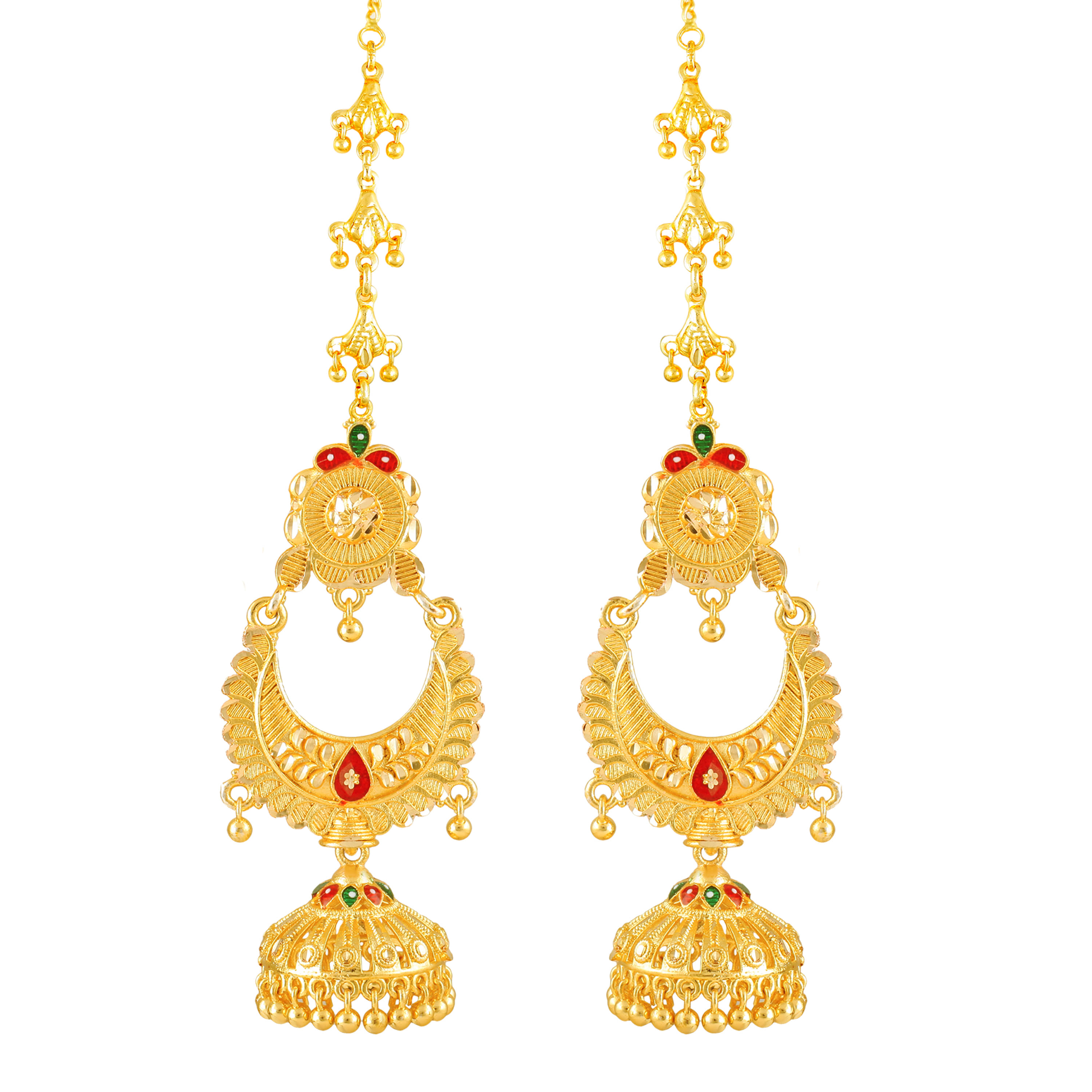 Vighnaharta Traditional wear Gold Plated Screw back alloy Kanchain Earring for Women and Girls ( Pack of 1 pair Kanchain Earring) {VFJ1371ERG} - Earrings | Buy online on ZillyBuy