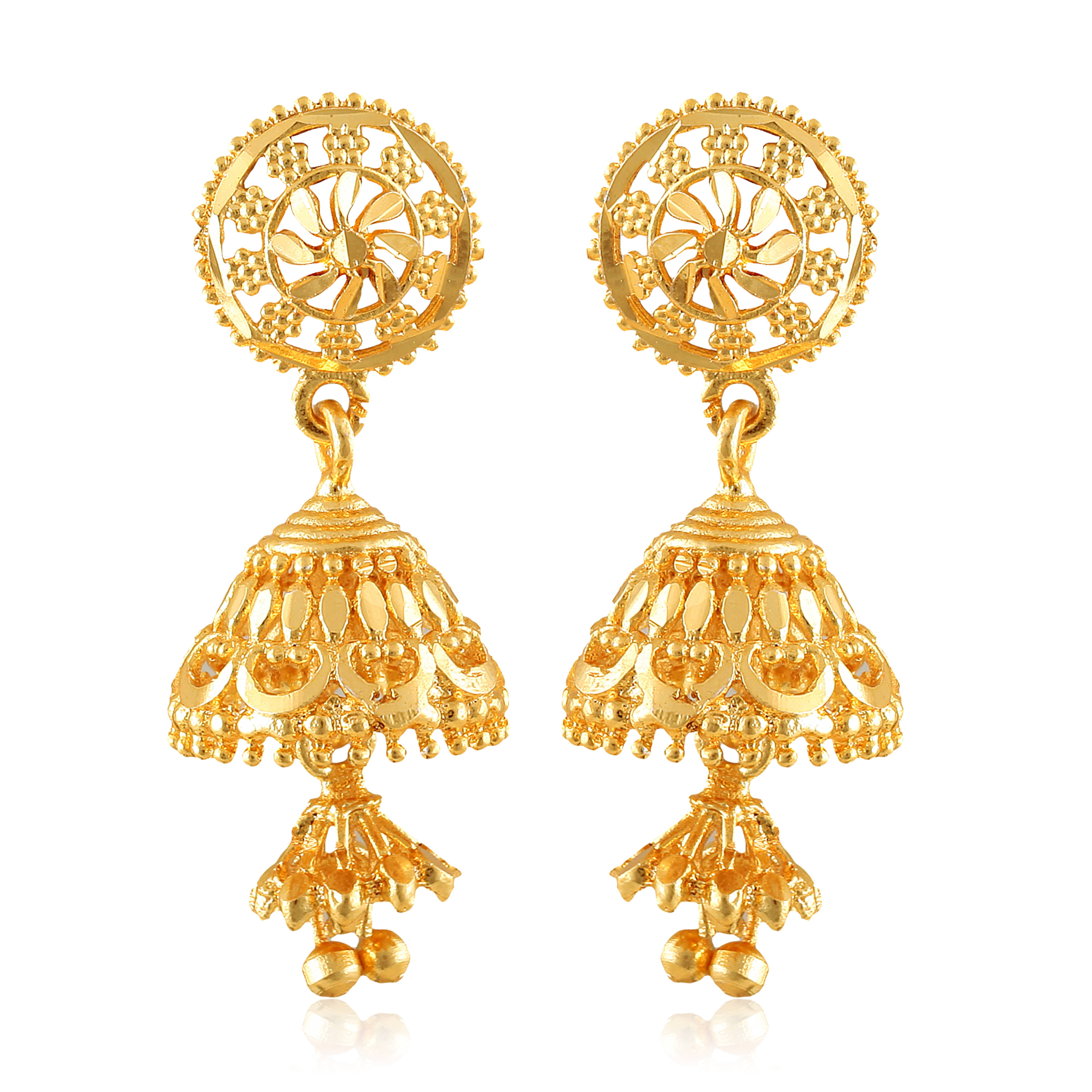 Vighnaharta Traditional wear South Screw back alloy Gold Plated Screw back Jhumki Earring for Women and Girls {VFJ1390ERG} Vighnaharta Traditional wear South Screw back alloy Gold Plated Screw back Jhumki Earring for Women and Girls {VFJ1390ERG}