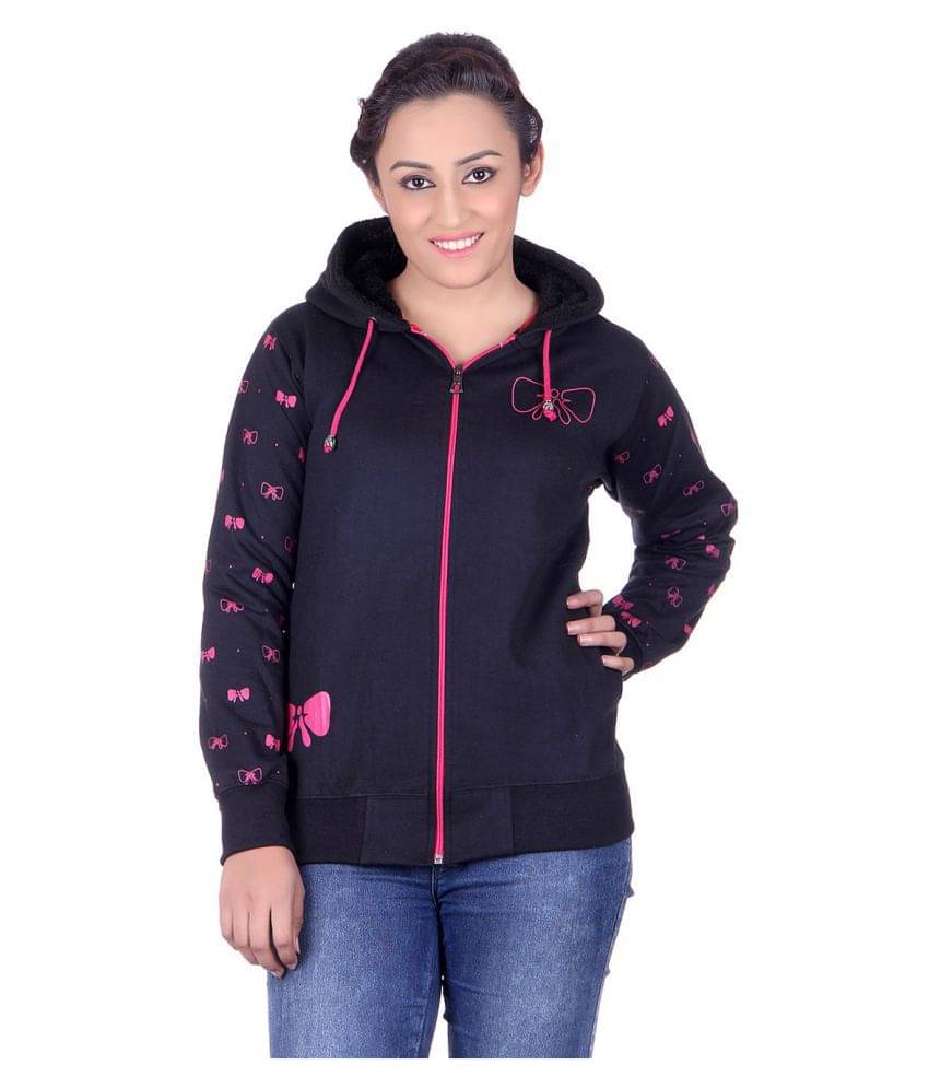     			Goodluck Cotton - Fleece Black Hooded Sweatshirt