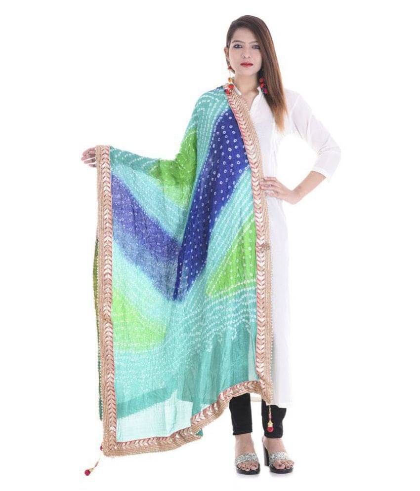 Raj Multicoloured Art Silk Bandhej Dupatta - Single Raj Multicoloured Art Silk Bandhej Dupatta - Single