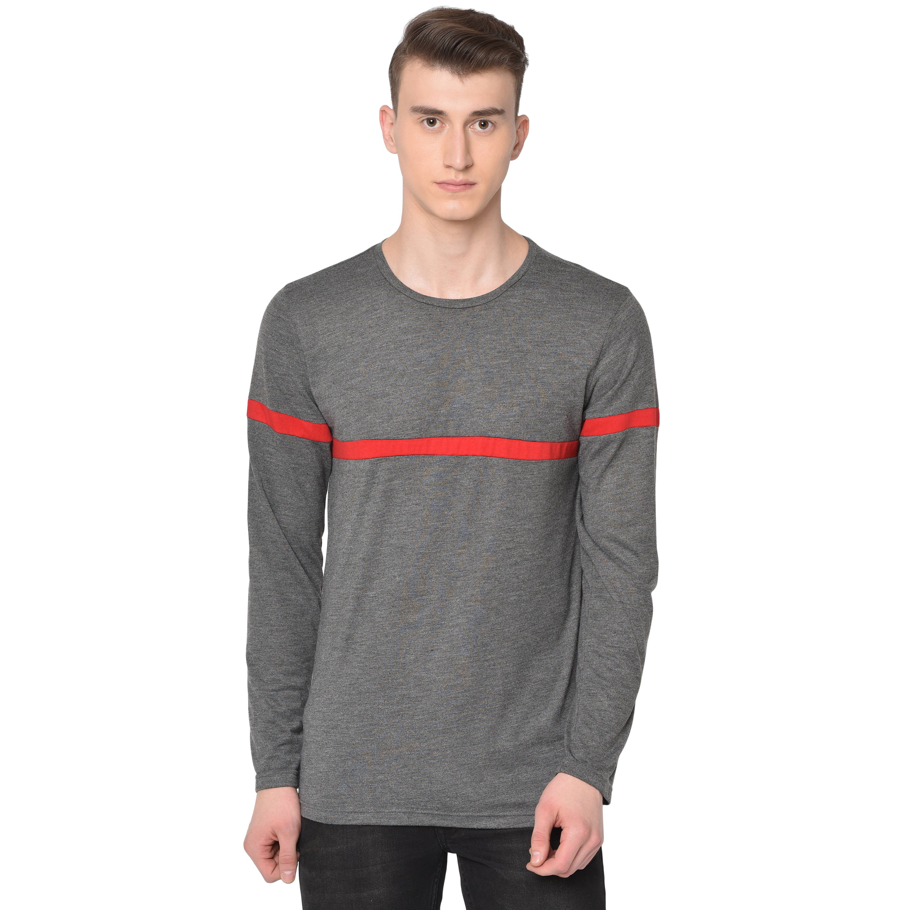 Glito Pack of 1 Cotton Blend Regular Fit Men's T-Shirt ( Grey ) Glito Pack of 1 Cotton Blend Regular Fit Men's T-Shirt ( Grey )