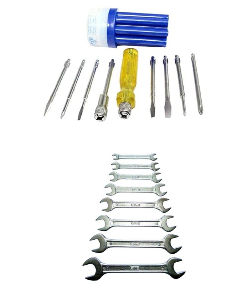     			PYE Set of 2 Hand Tool Combo Open Spanner 6x7 to 20x22 set of 8 pcs (1152)/ Screwdriver Kit set of 8 pcs (595)