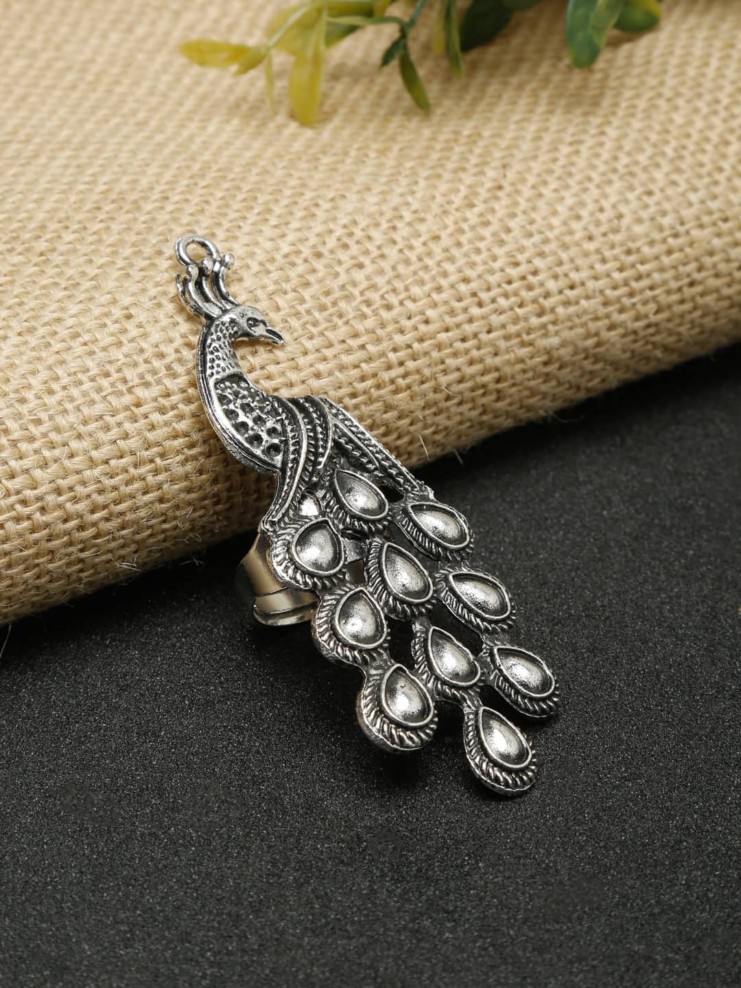 Pujvi Fashions Antique Adjustable Peacock Ring For Womens and Girls
