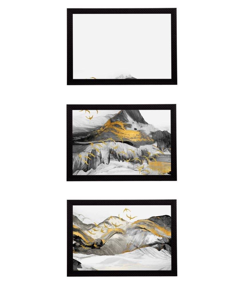 eCraftIndia Set of 3 Artistic Mountain View Satin Matt Texture UV Art Painting eCraftIndia Set of 3 Artistic Mountain View Satin Matt Texture UV Art Painting