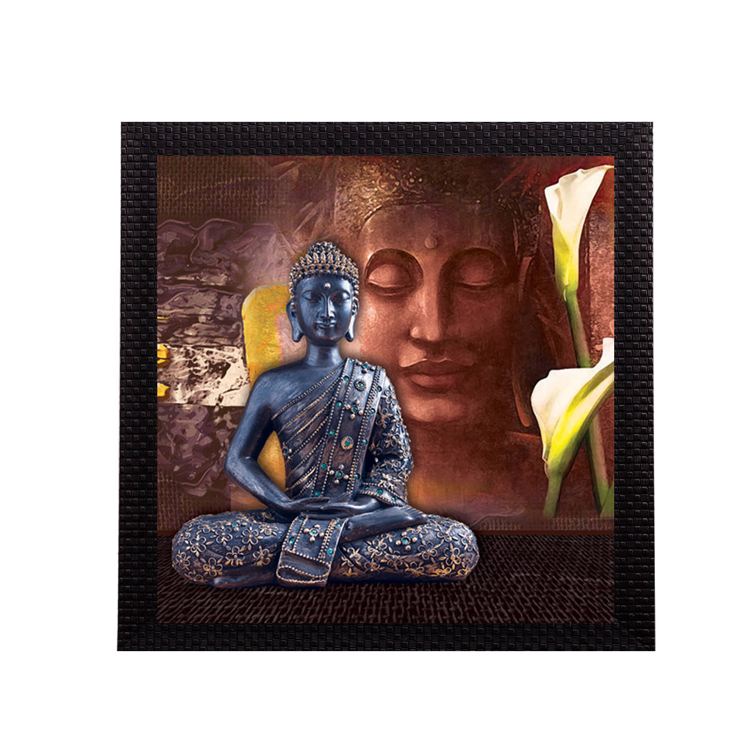     			eCraftIndia Multicoloured Lord Buddha UV Wall Art
