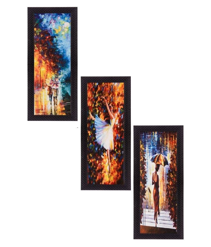 eCraftIndia Set of 3 Orange & Blue Beautiful Loving Couple Satin Matt Texture UV Wall Art eCraftIndia Set of 3 Orange & Blue Beautiful Loving Couple Satin Matt Texture UV Wall Art