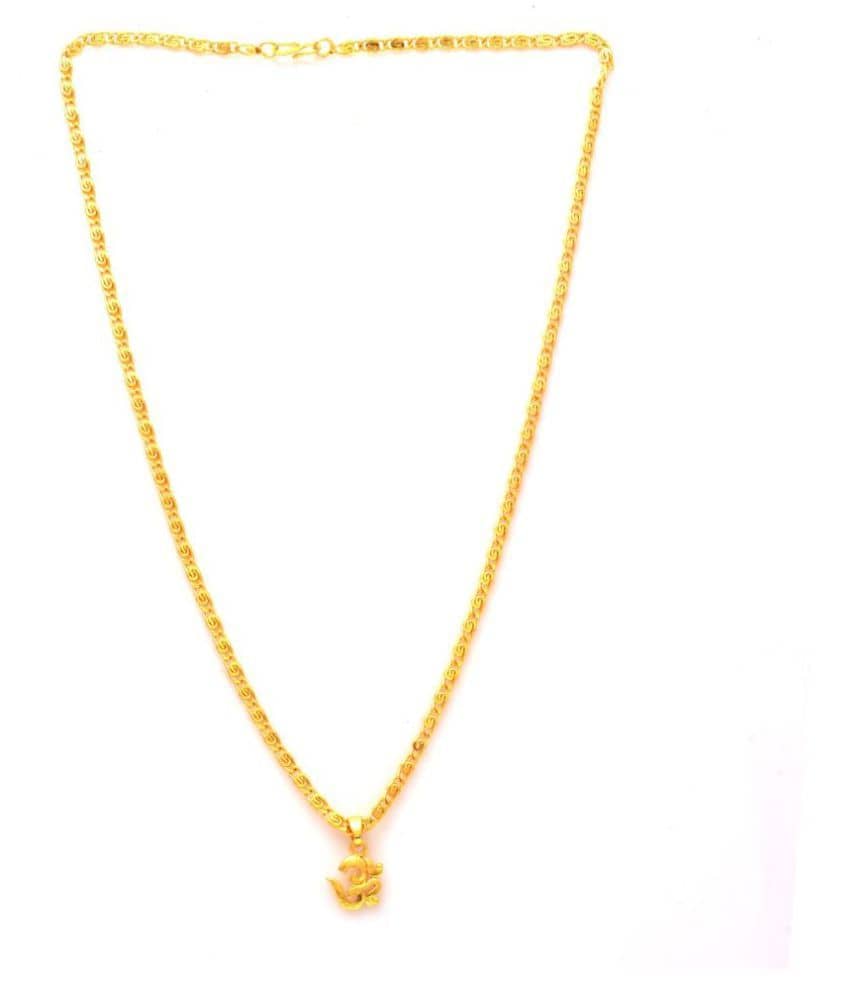 Jewar Mandi Lord Shiva Om Gold Plated Locket/Pendant with Link Chain Daily use for Men, Women & Girls, Boys - Jewellery Sets | Buy online on ZillyBuy