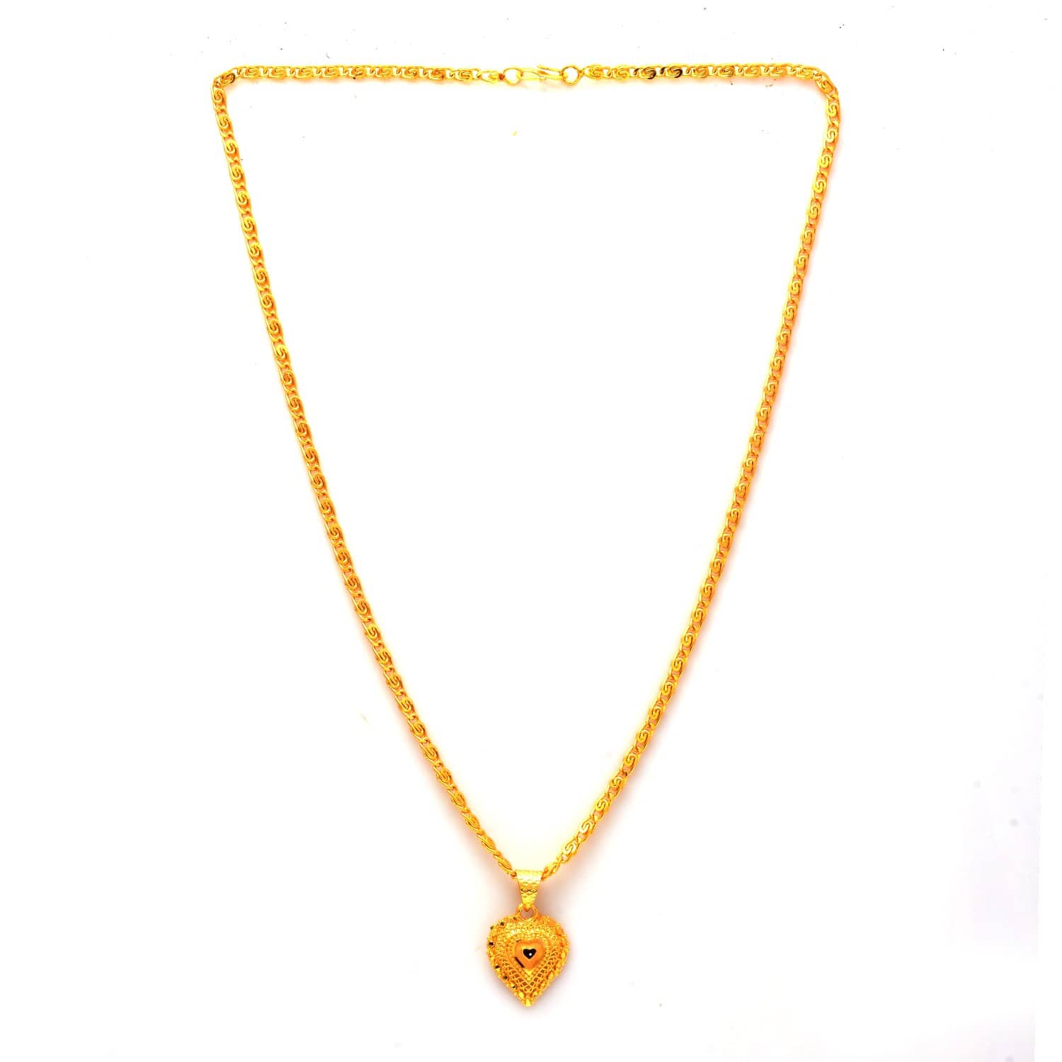 Jewar Mandi New Design Gold Plated Locket/Pendant with Link Chain Daily use for Men, Women & Girls, Boys
