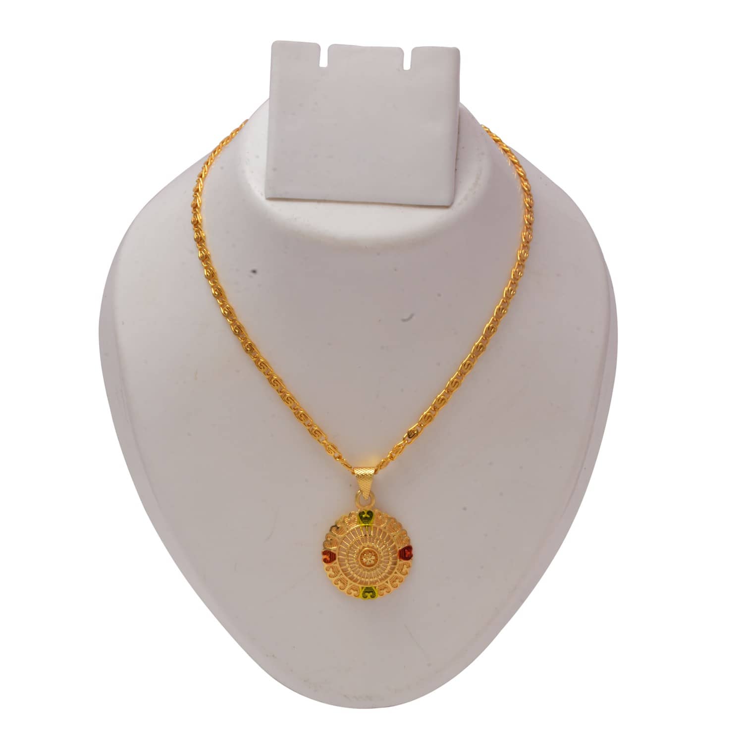 Jewar Mandi New Design Gold Plated Locket/Pendant with Link Chain Daily use for Men, Women & Girls, Boys