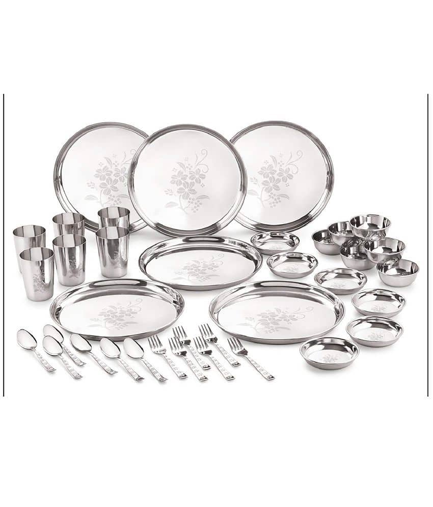 Neelam Stainless Steel Dinner Set of 36 Pieces