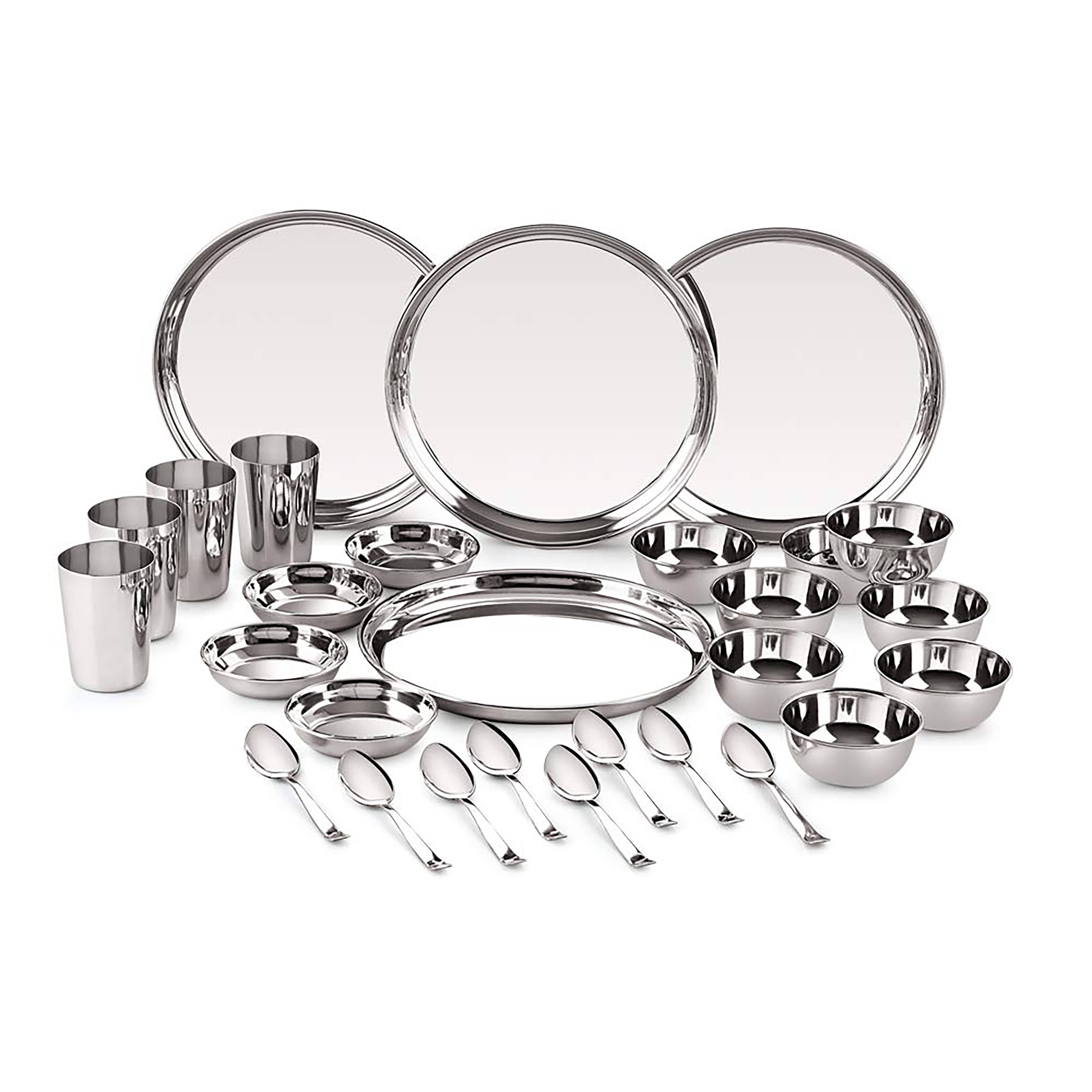 Neelam Stainless Steel Dinner Set of 28 Pieces