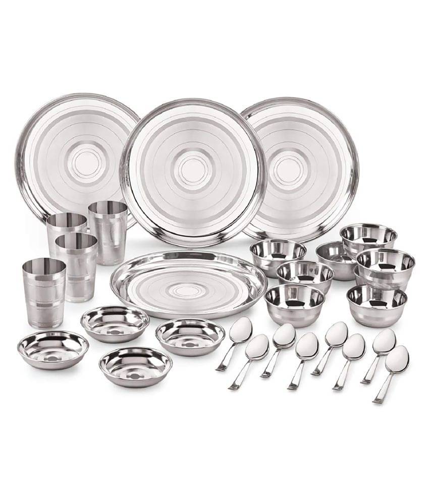     			Neelam Stainless Steel Dinner Set of 28 Pieces