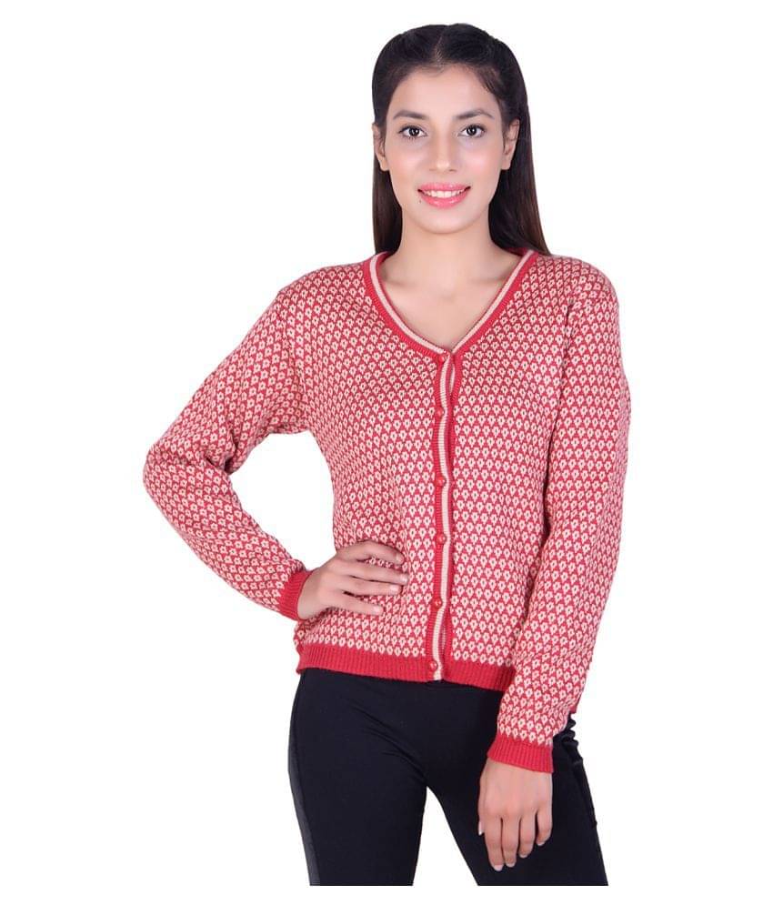     			Varenyam Acrylic Black Buttoned Cardigans - Single