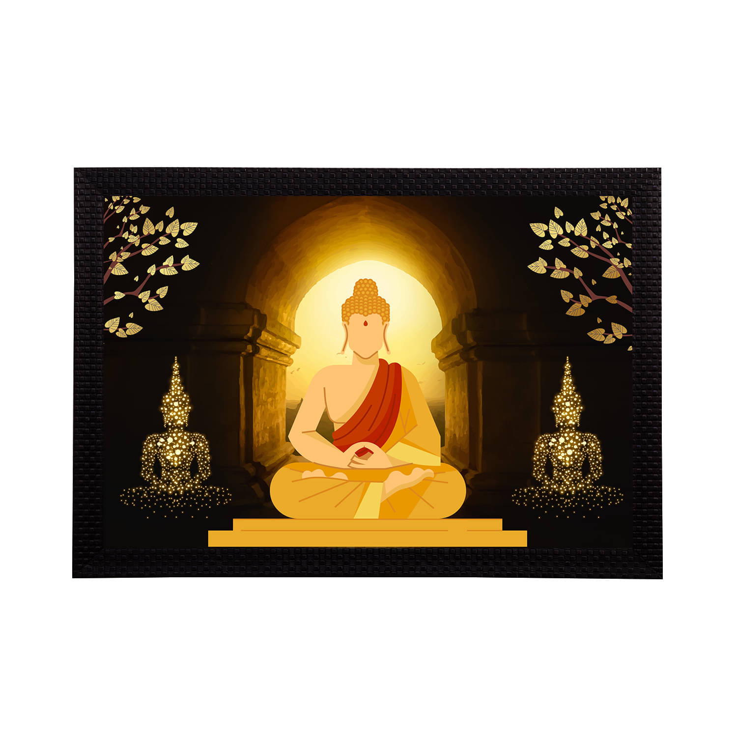 eCraftIndia Black & Brown Meditating Lord Buddha Satin Matt Textured UV Wall Art eCraftIndia Black & Brown Meditating Lord Buddha Satin Matt Textured UV Wall Art