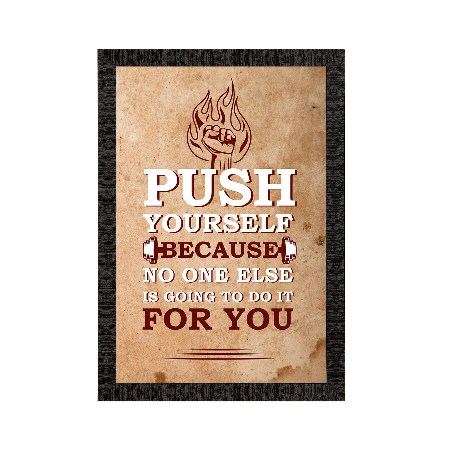     			eCraftIndia Beige & White Motivational Quote Satin Matte Texture UV Wall Painting