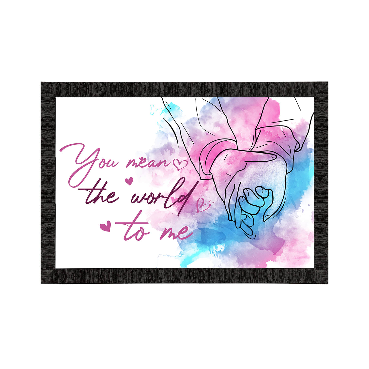     			eCraftIndia Multicoloured You Mean The World To Me Love Theme Quote Art Painting